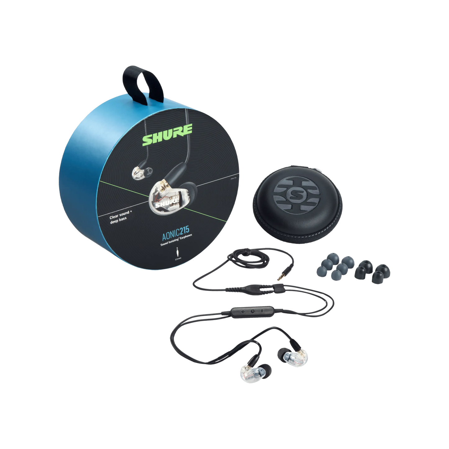 SHURE AONIC 215 入耳式監聽耳機 隔絕噪音 IEM 透明款 入耳式有線耳機 Aonic-215-headphones-iem-shure_2