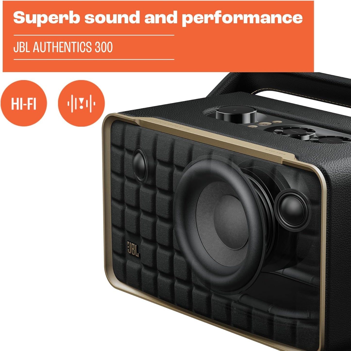 JBL AUTHENTICS 300 WiFi 無線串流音響 內建電池 可攜帶附提把 藍牙喇叭 攜帶式藍牙喇叭 Authentics-300-JBL-Wifi-Streaming-Portable-Bluetooth-Retro-Speaker_2