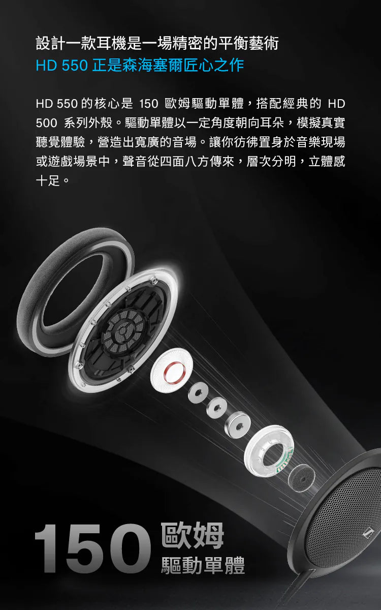 Sennheiser 森海塞爾 HD 550 開放式耳罩耳機