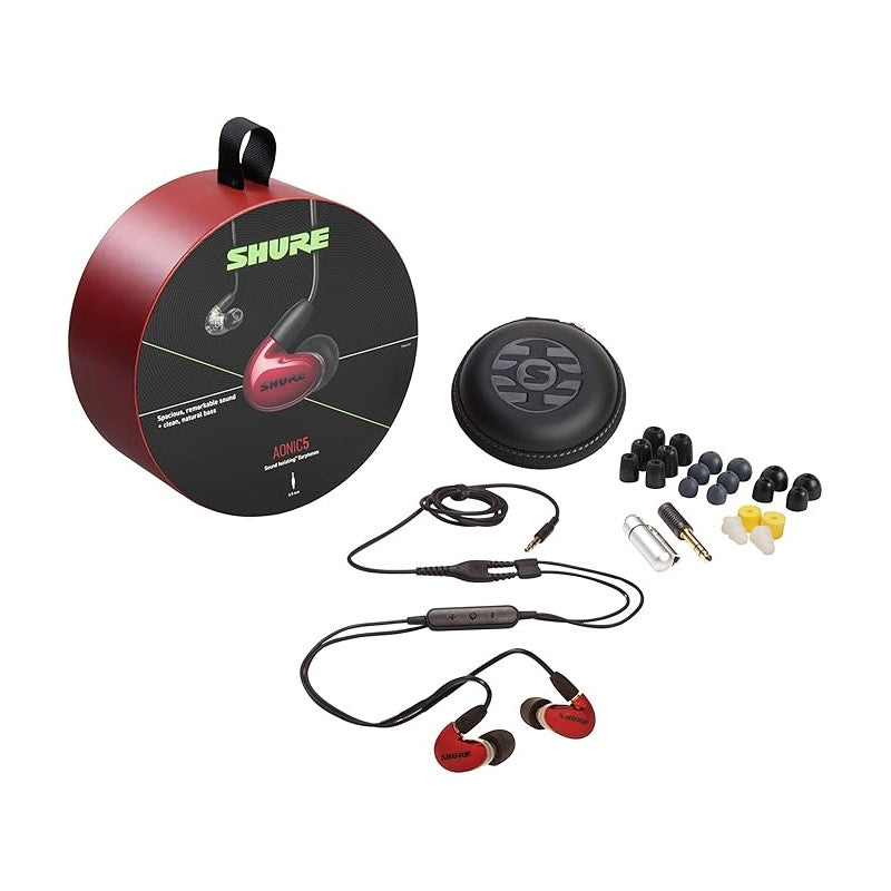 SHURE AONIC 5 入耳式監聽耳機 動鐵耳機 入耳式有線耳機 Shure-aonic-5-red-iem-2
