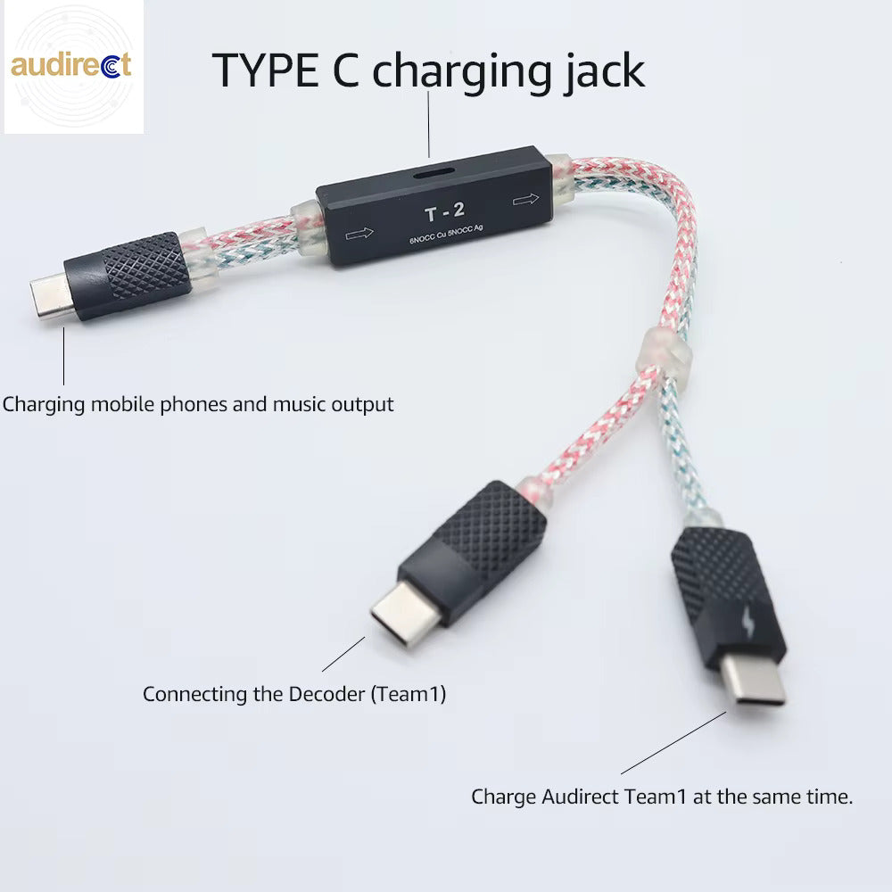 Audirect T-2 升級線 OTG線 Type-C to Type-C 可充電 DAC audirect-t2-charging-and-data-_5