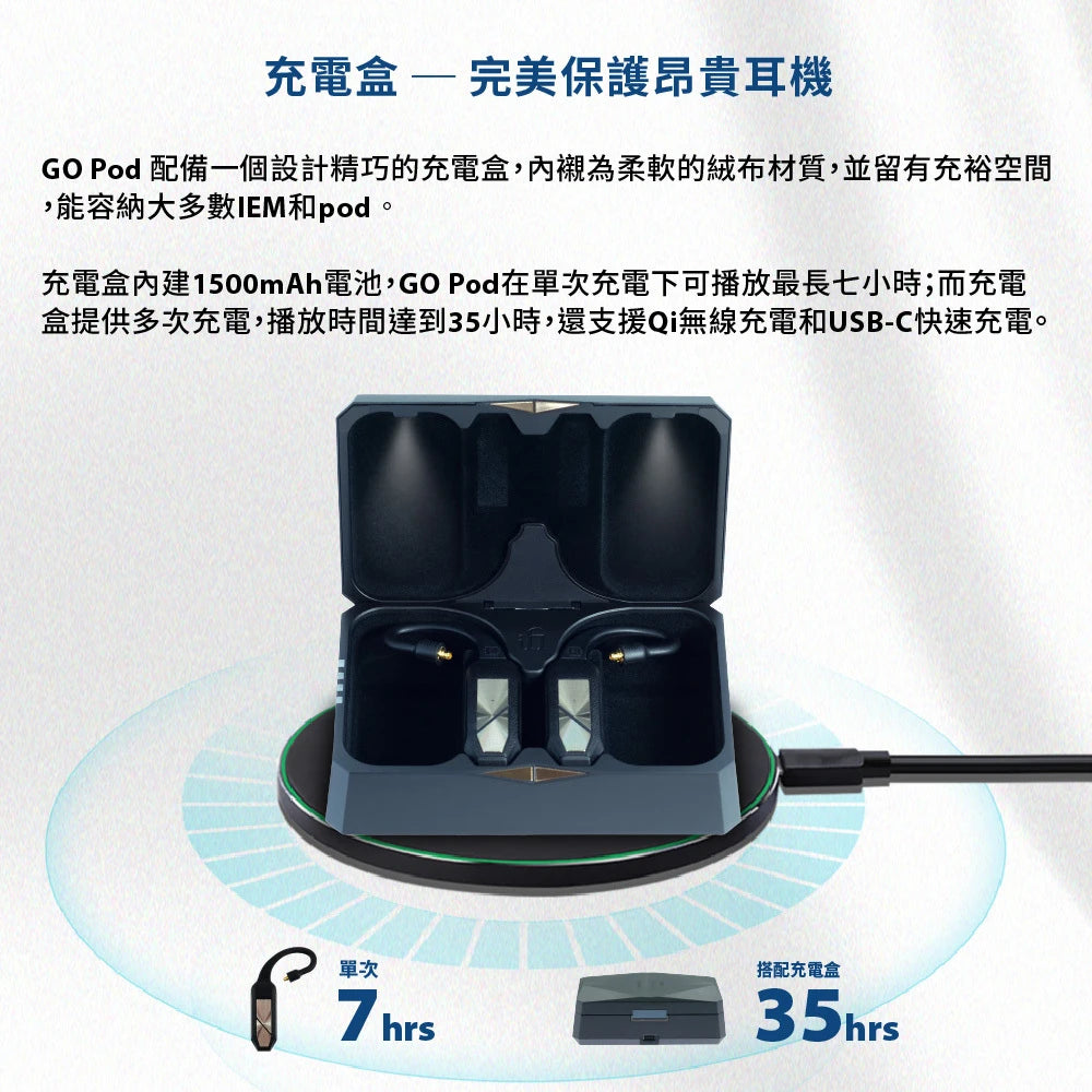 ifi Audio GO POD 旗艦藍牙耳掛式耳擴 | 0.78mm/MMCX IEM轉換真無線模組 真無線藍牙耳機 iFi-Audio-Go-Pod-_14