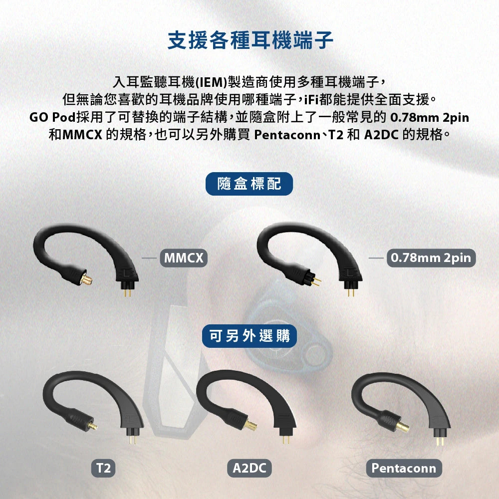 ifi Audio GO POD 旗艦藍牙耳掛式耳擴 | 0.78mm/MMCX IEM轉換真無線模組 真無線藍牙耳機 iFi-Audio-Go-Pod-_8
