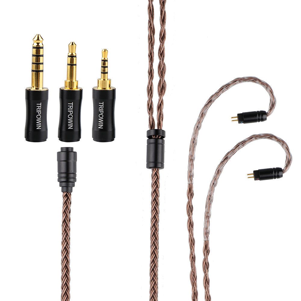 TRIPOWIN Amber 3.5 mm/2.5 mm/4.4 mm 三合一 耳機升級線 MMCX 0.78