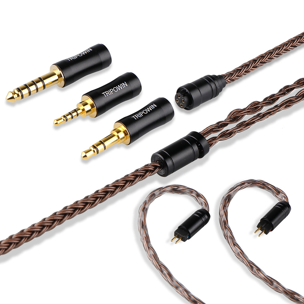 TRIPOWIN Amber 3.5 mm/2.5 mm/4.4 mm 三合一 耳機升級線 MMCX 0.78