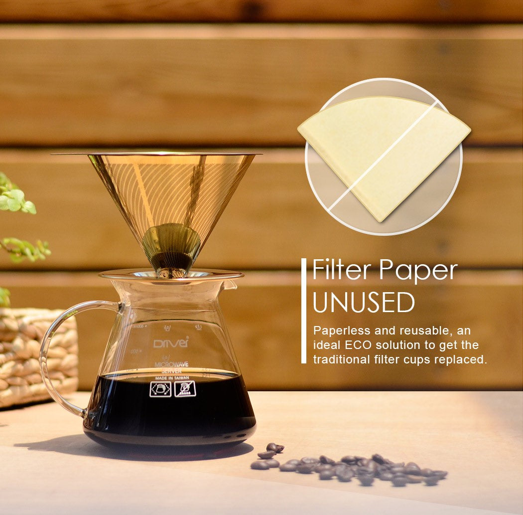 Driver 鈦黃金流速濾杯 附底盤 2-4cup 環保濾杯 金屬濾杯 露營推薦 咖啡濾杯與雜貨 Driver-_-_5