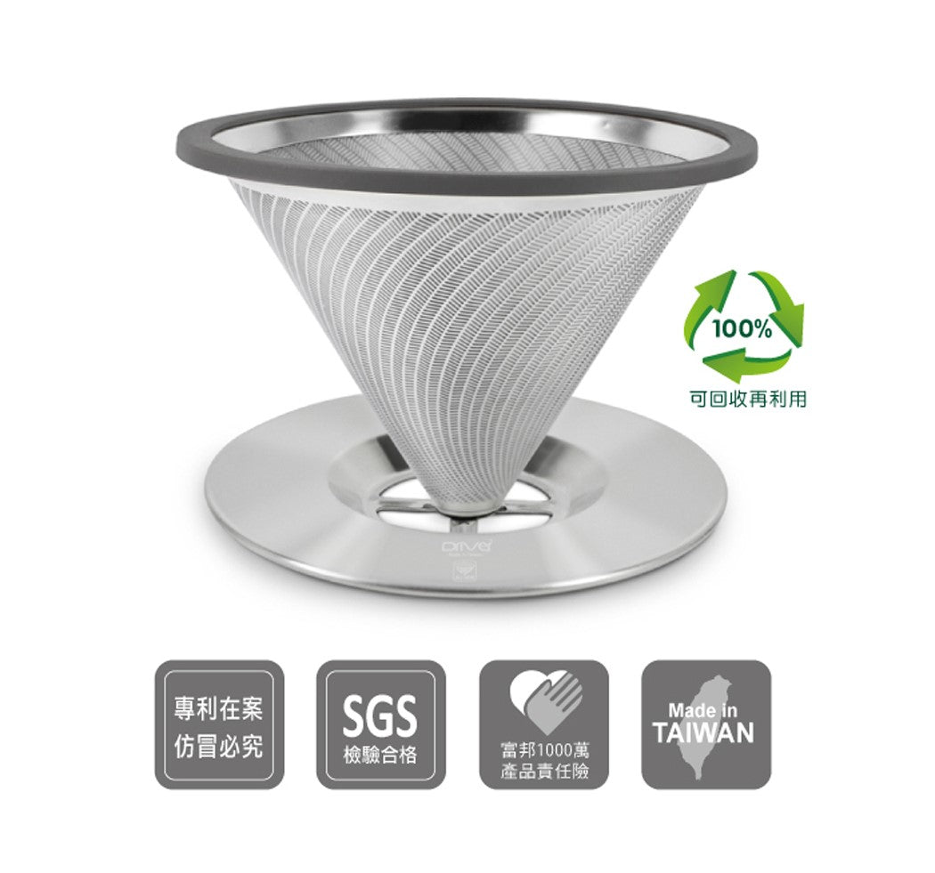 Driver 黃金流速不鏽鋼濾杯1-2cup 附底盤 台灣製 MIT 咖啡濾杯與雜貨 Driver-_-_8