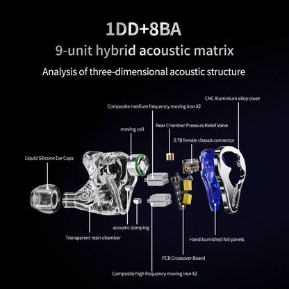 EPZ K9 入耳式耳機｜9單體混合 1動圈8動鐵 Harman調音 3D列印監聽耳機