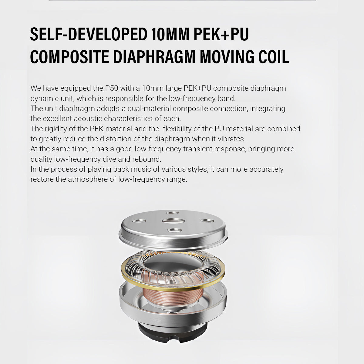 EPZ P50 入耳式耳機｜1DD+2BA+2平板五單體架構｜開放式設計｜三路分頻｜6N單晶銅