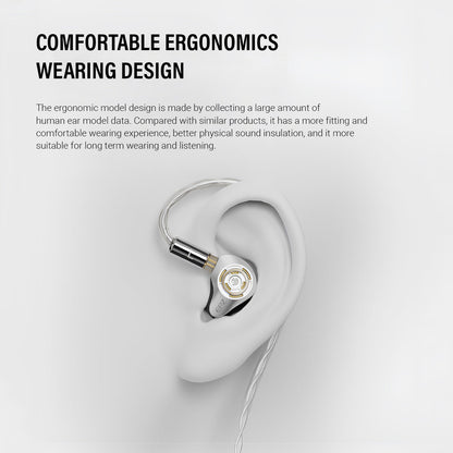 EPZ P50 入耳式耳機｜1DD+2BA+2平板五單體架構｜開放式設計｜三路分頻｜6N單晶銅