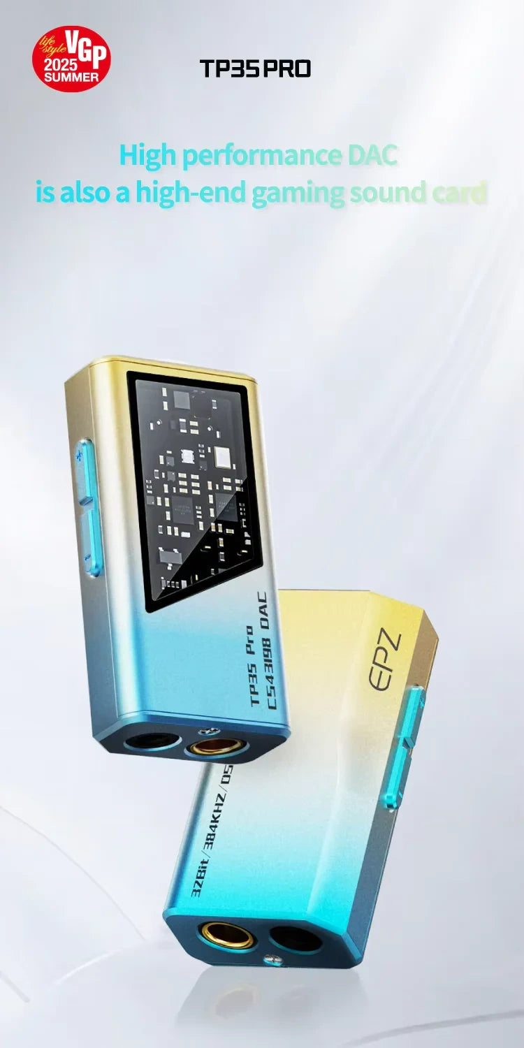 EPZ TP35 PRO USB DAC 隨身耳擴 | 雙CS43198旗艦晶片 | 3.5mm+4.4mm雙輸出 | 支援Switch/PS5 | 高低增益切換
