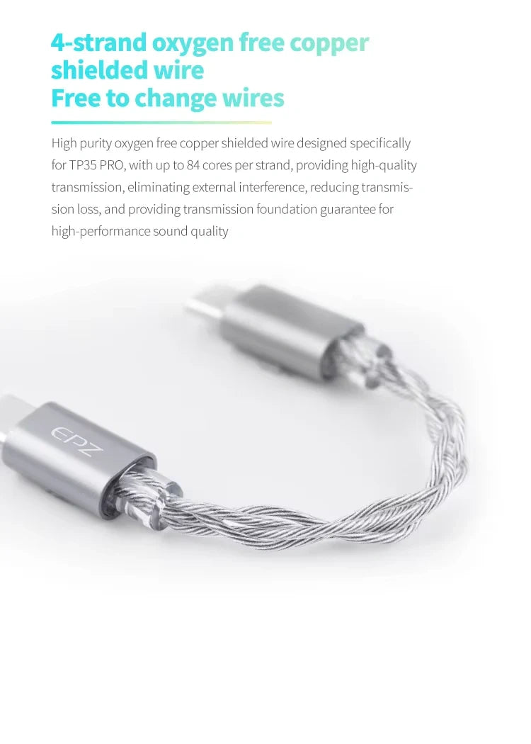 EPZ TP35 PRO USB DAC 隨身耳擴 | 雙CS43198旗艦晶片 | 3.5mm+4.4mm雙輸出 | 支援Switch/PS5 | 高低增益切換