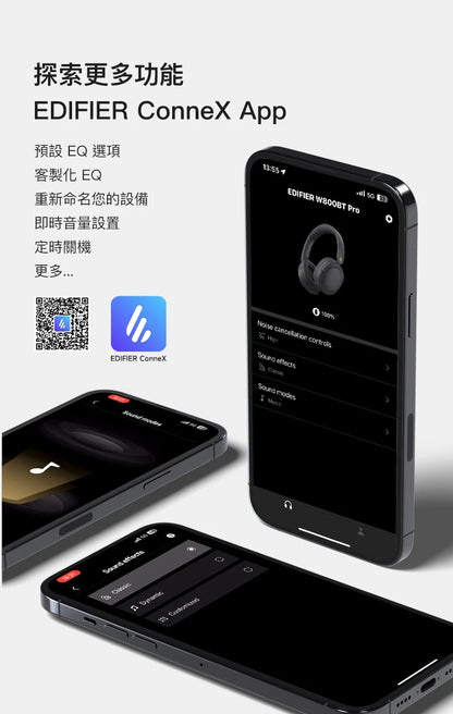 EDIFIER W800BT PRO 主動降噪無線藍牙耳罩式耳機