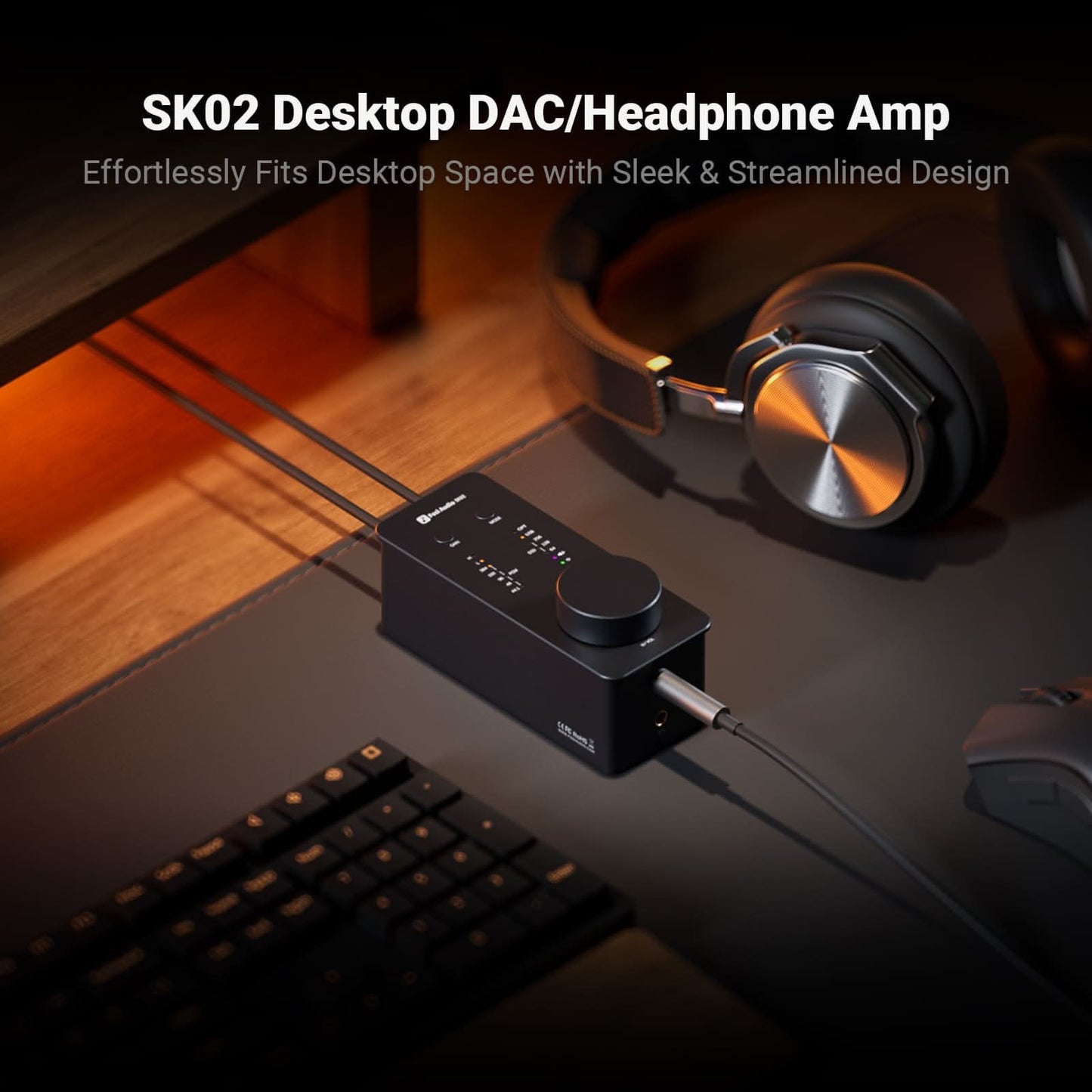 Fosi Audio SK02 迷你桌上型 DAC 耳擴｜1100mW 強悍功率 ES9038Q2M