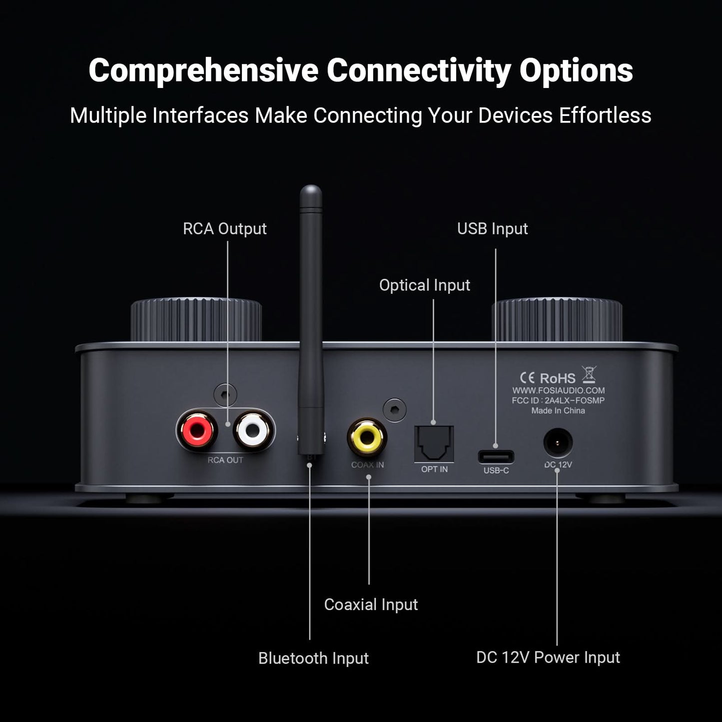 Fosi Audio K7 桌上型 DAC 耳擴｜2100mW 平衡驅動 + AKM4493 + aptX HD 藍牙 + 遊戲降噪