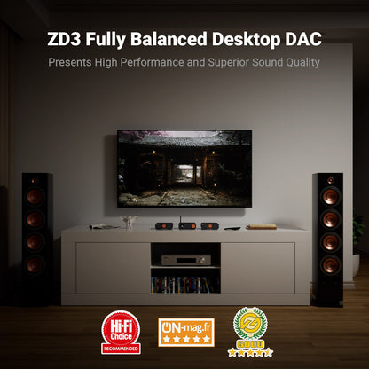Fosi Audio ZD3 桌上型全平衡 DAC/前級 | ES9039Q2M | 可換Op-Amp | HDMI ARC