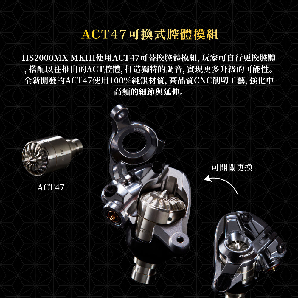 Acoustune HS2000MX SHO -笙- MKIII 旗艦入耳式耳機｜鈹震膜＆生物材料懸邊複合動圈單體｜ ACT47 純銀腔體｜日本頂級工藝
