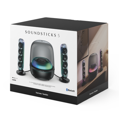 Harman Kardon SOUNDSTICKS 5 主動式藍牙喇叭, 2.1聲道, HDMI ARC, 互動燈光