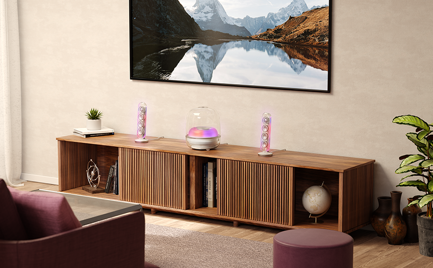 Harman Kardon SOUNDSTICKS 5 主動式藍牙喇叭, 2.1聲道, HDMI ARC, 互動燈光