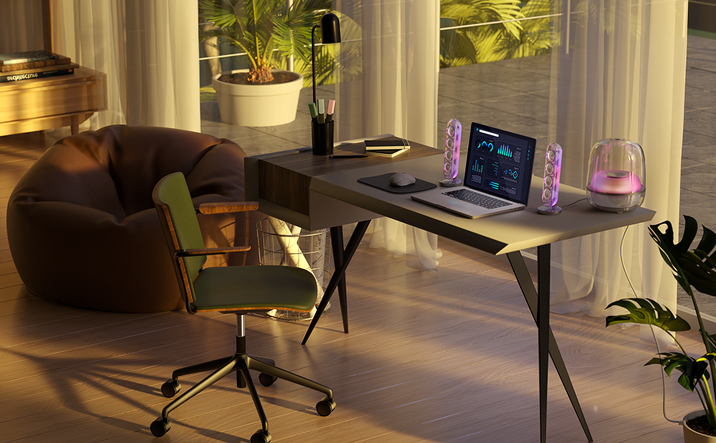 Harman Kardon SOUNDSTICKS 5 主動式藍牙喇叭, 2.1聲道, HDMI ARC, 互動燈光