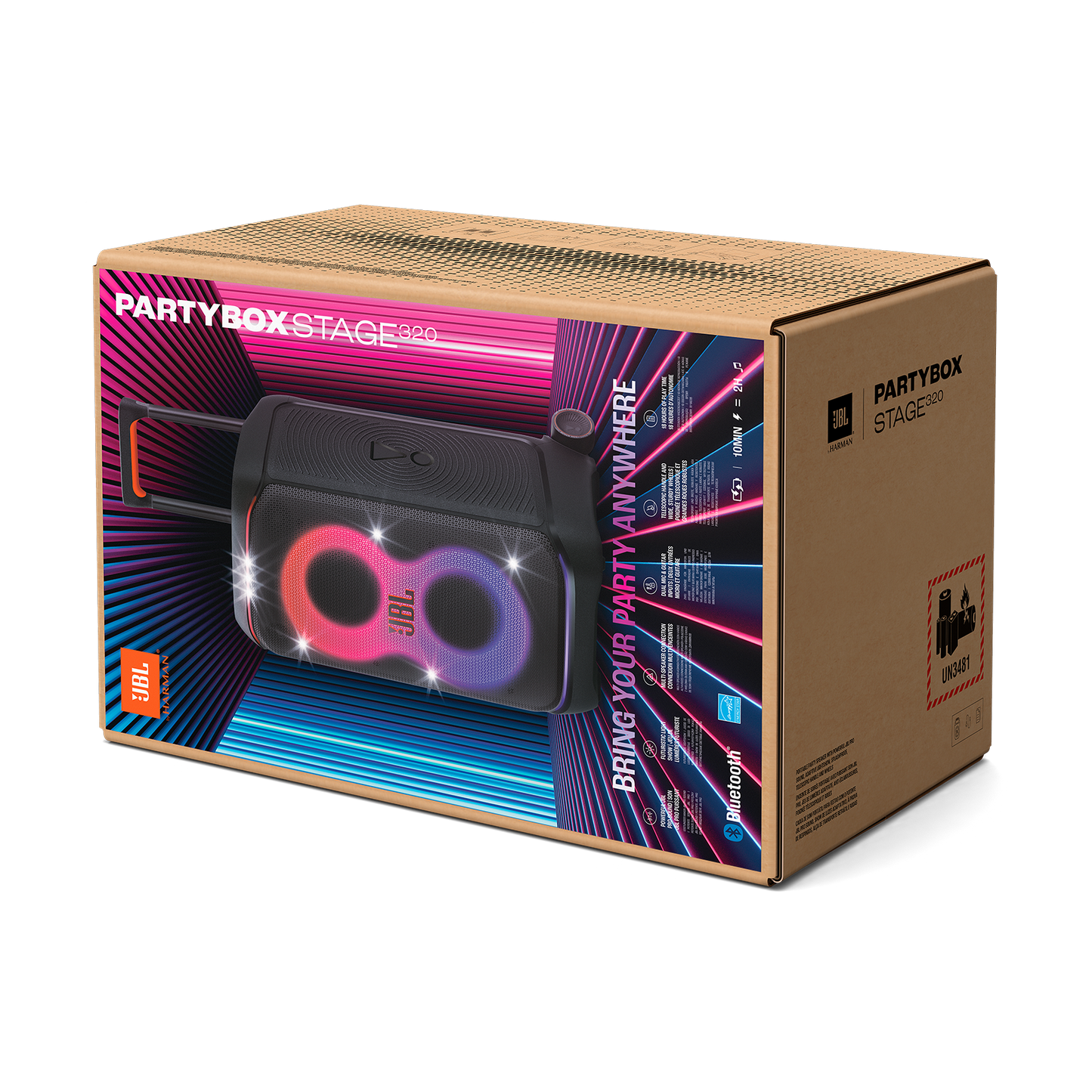 JBL Partybox Stage 320 藍牙派對喇叭｜18小時續航｜震撼聲光音效｜家用／活動適用