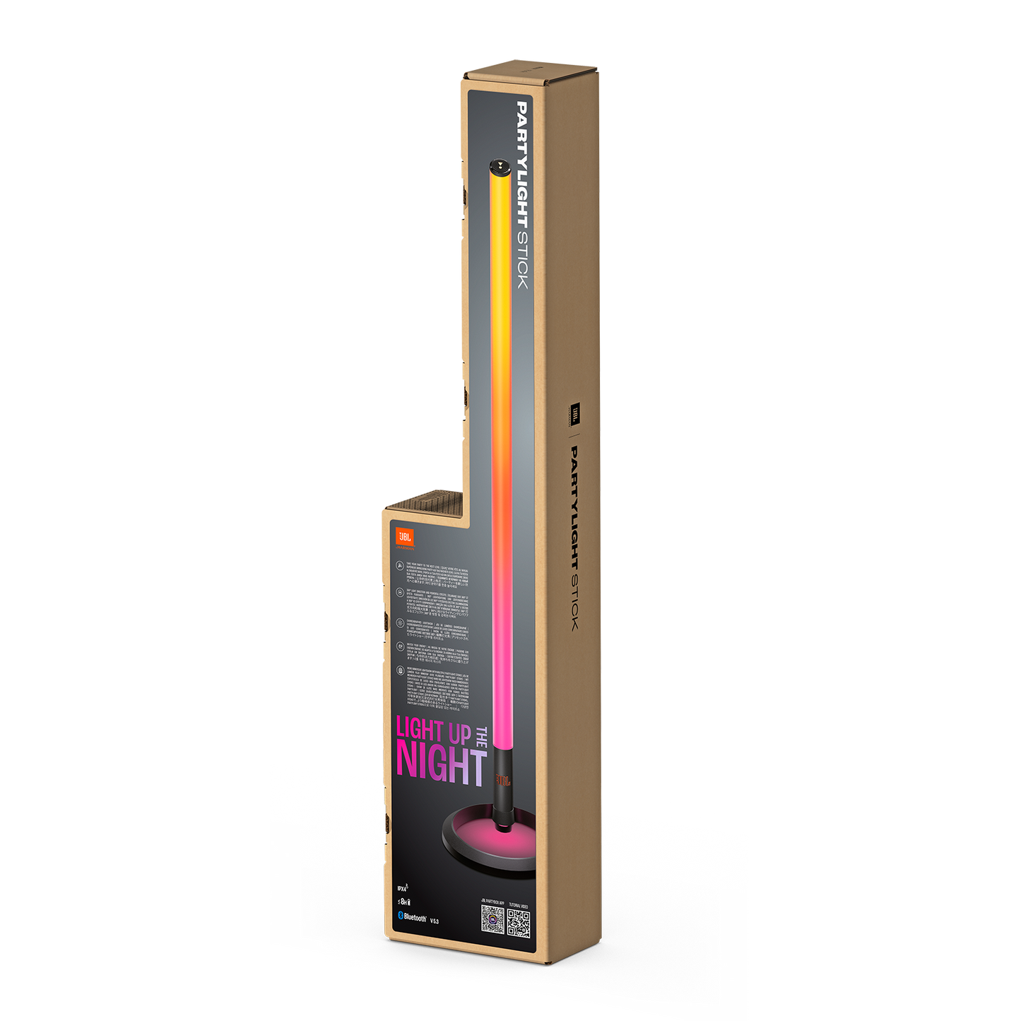 JBL PartyLight Stick 藍牙派對燈光棒｜360 度多彩燈效與音樂同步｜搭配 JBL PartyBox