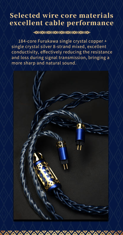 BGVP 聖殿 Temple of God 耳機升級線｜184芯古河單晶銅+單晶銀 8股混編 0.78 2PIN 4.4mm