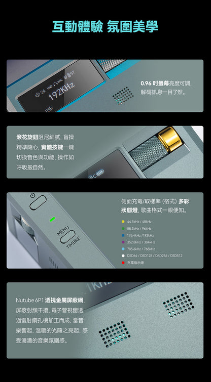 Cayin 凱音 RU9 隨身 真空管/電晶體 DAC 耳擴 | 日本 Korg NuTube | 三段音色 | 雙AK4493SEQ | 全平衡 1000mW 旗艦小尾巴