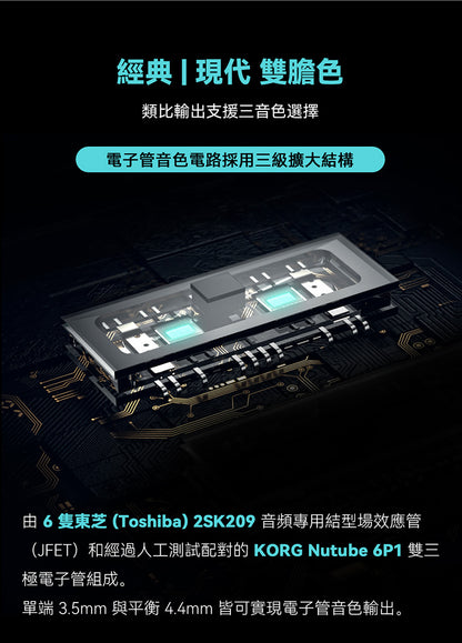 Cayin 凱音 RU9 隨身 真空管/電晶體 DAC 耳擴 | 日本 Korg NuTube | 三段音色 | 雙AK4493SEQ | 全平衡 1000mW 旗艦小尾巴