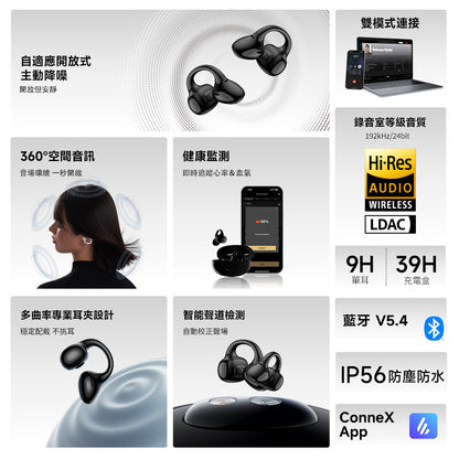 EDIFIER LolliClip 開放式耳夾耳機｜主動降噪ANC 心率血氧監測