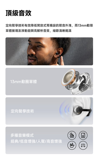 EDIFIER LolliClip 開放式耳夾耳機｜主動降噪ANC 心率血氧監測