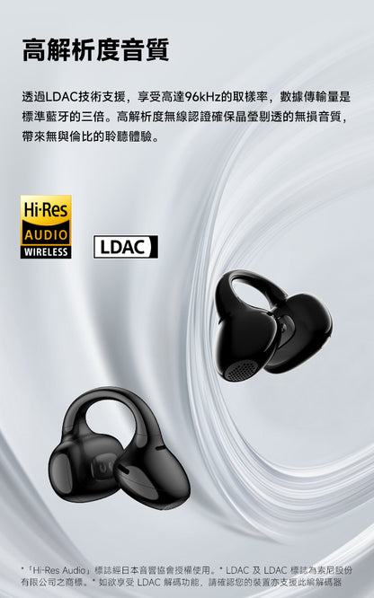 EDIFIER LolliClip 開放式耳夾耳機｜主動降噪ANC 心率血氧監測