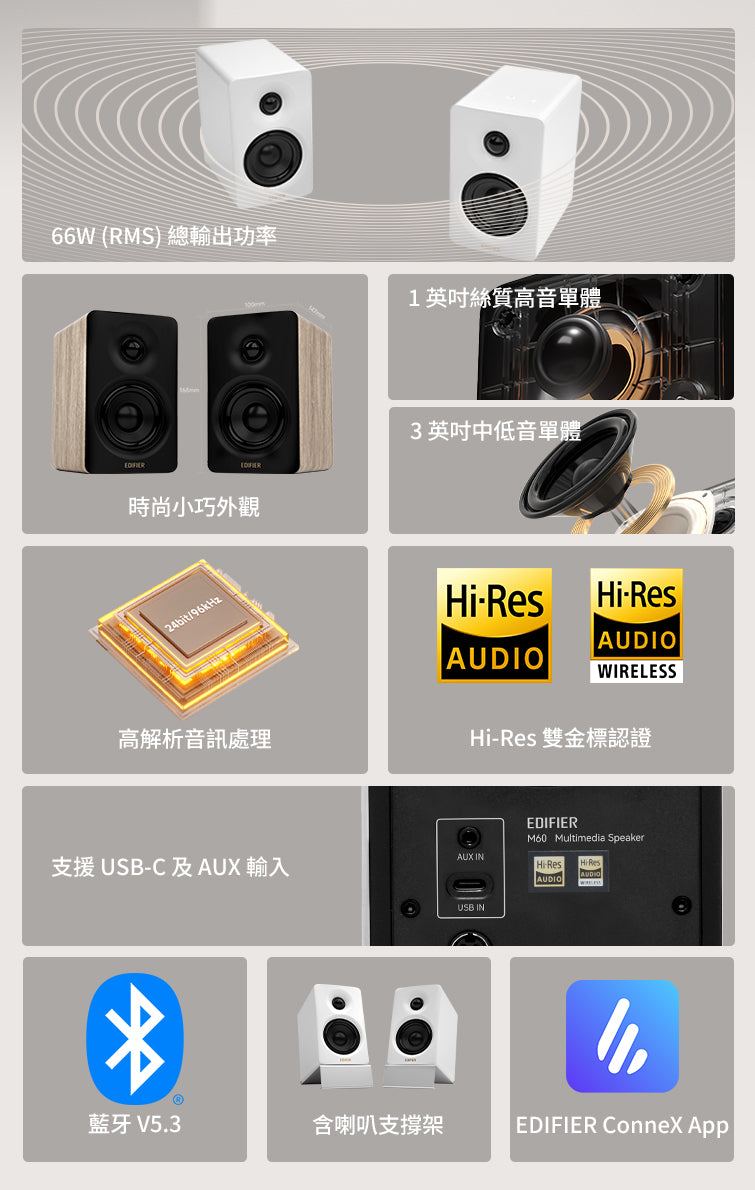 EDIFIER M60 藍牙主動式喇叭