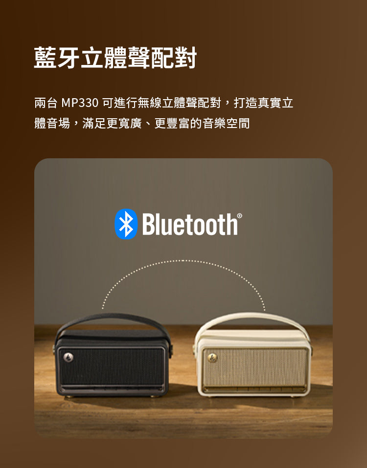 EDIFIER MP330 復古藍牙隨身音箱 | 40W功率 | 19小時續航 | 手提設計