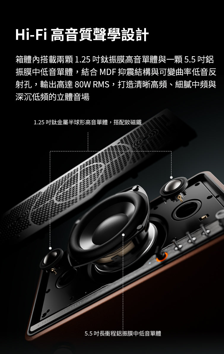 EDIFIER S300 旗艦一體式藍牙喇叭｜復古設計 Hi-Fi 音質 AirPlay2 串流