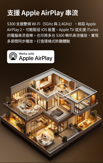 EDIFIER S300 旗艦一體式藍牙喇叭｜復古設計 Hi-Fi 音質 AirPlay2 串流