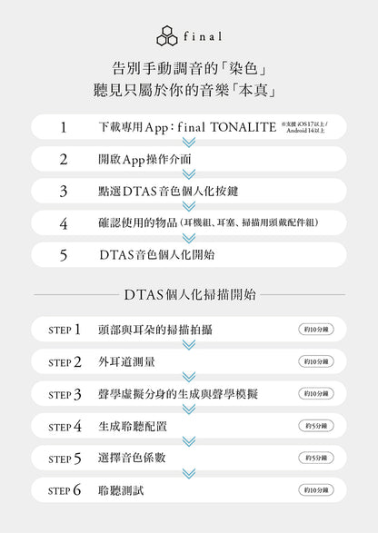 final TONALITE 主動降噪真無線藍牙耳機｜APP個人專屬DTAS調音｜f-CORE旗艦動圈單體｜藍牙6.0