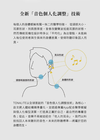 final TONALITE 主動降噪真無線藍牙耳機｜APP個人專屬DTAS調音｜f-CORE旗艦動圈單體｜藍牙6.0