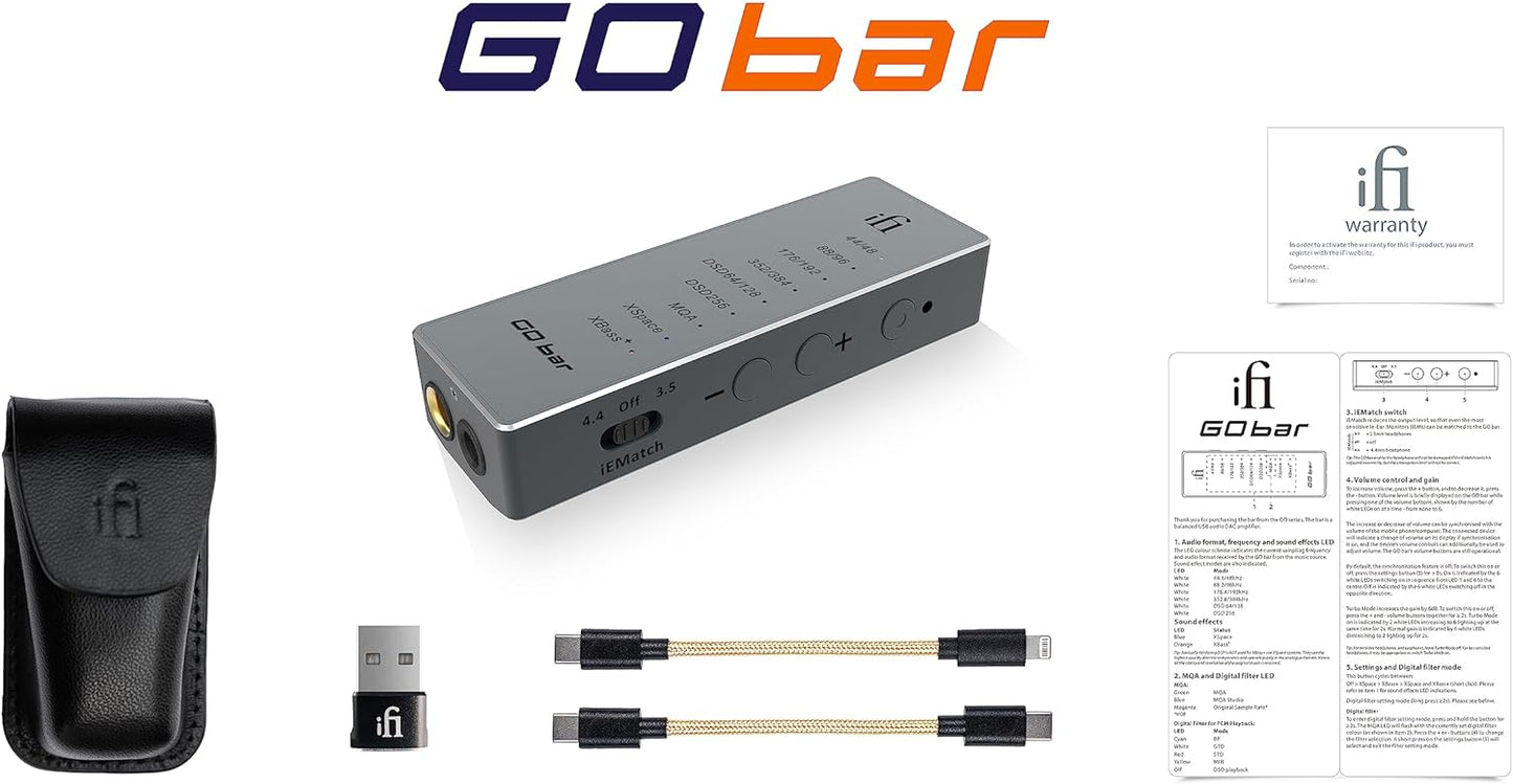 iFi GO bar 隨身耳擴DAC USB DAC 安卓蘋果雙線材