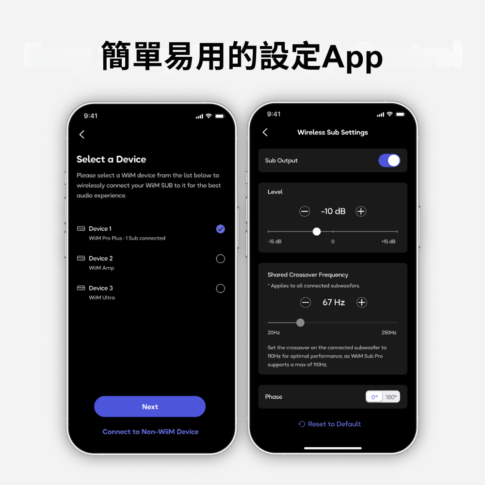WiiM Sub Pro 無線智慧超低音喇叭｜AI 自動空間校正 RoomFit 250W WiFi 6E 藍牙重低音